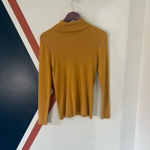 Coldwater Creek Vintage Mustard Yellow Ribbed Turtleneck Layering Sweater